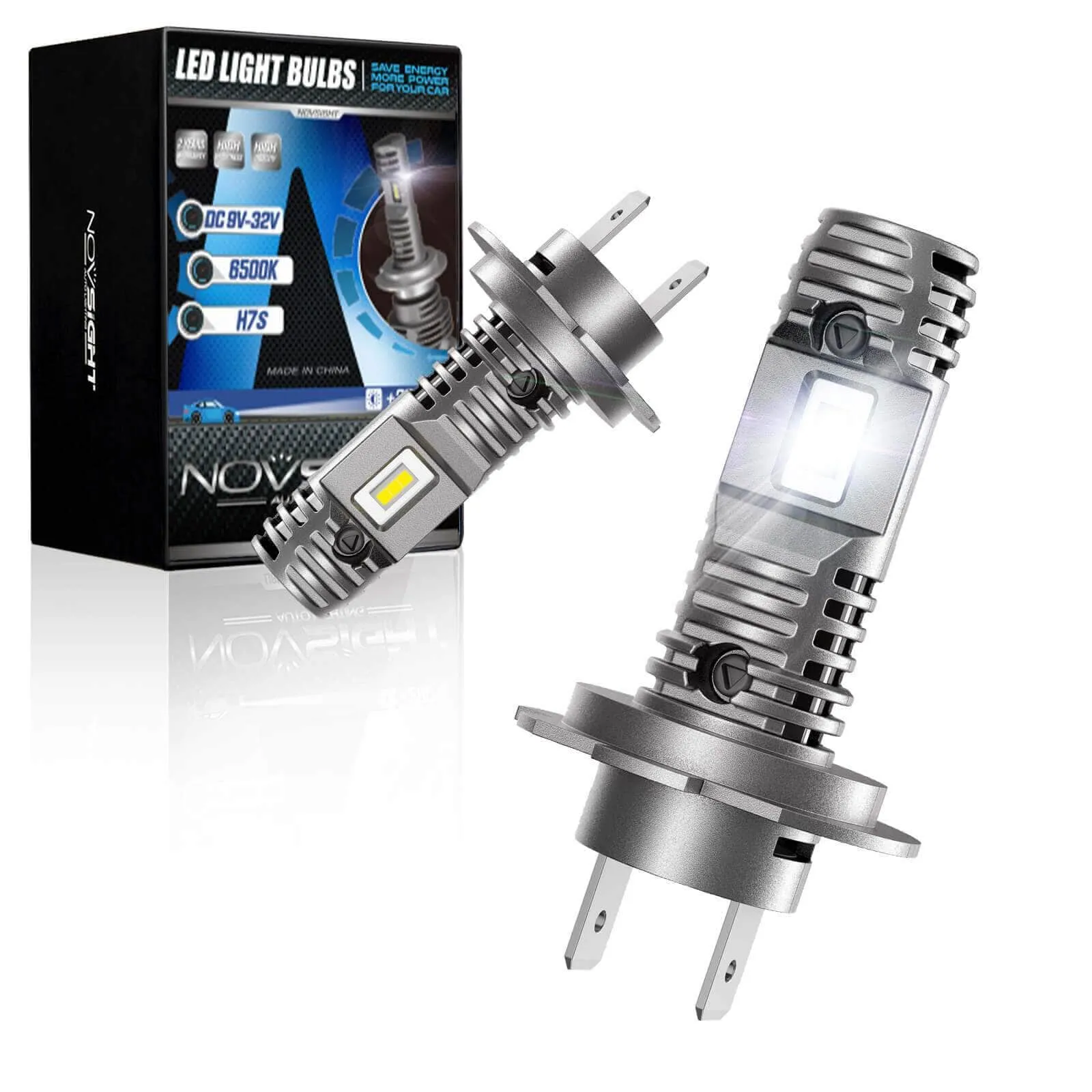 1:1 Mini Size Series Wirelress | H7 LED Bulbs Headlight Plug and Play | 2 Bulbs