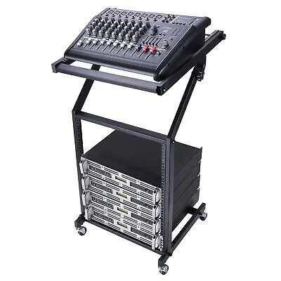 12U 19" Rack Mount Mixer Stand Studio Cart Stage Amp Adjustable Music Party Show