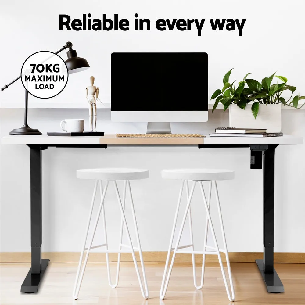 140cm Motorised Standing Desk Sit Stand Desks - White & Pine