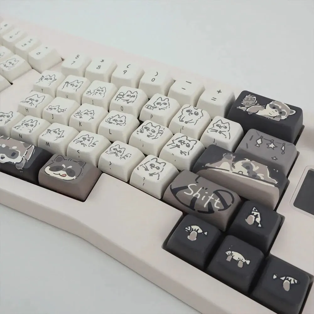 148 keys Cherry Profile Raccoon Theme Keycap set