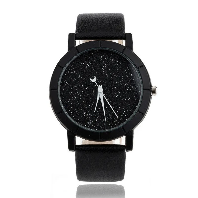 2016 New Fashion Romantic Space Women Watches Women Luxury Quartz Watch Ladies Leather Dress Wristwatch Montre Femme Reloj Mujer