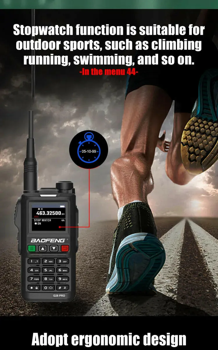 2023 Baofeng UV-G28 Pro 10W Walkie Talkie 999 Channel Powerful Station Hunting Ham Four Band Radio Wireless Set Receiver VHF UHF