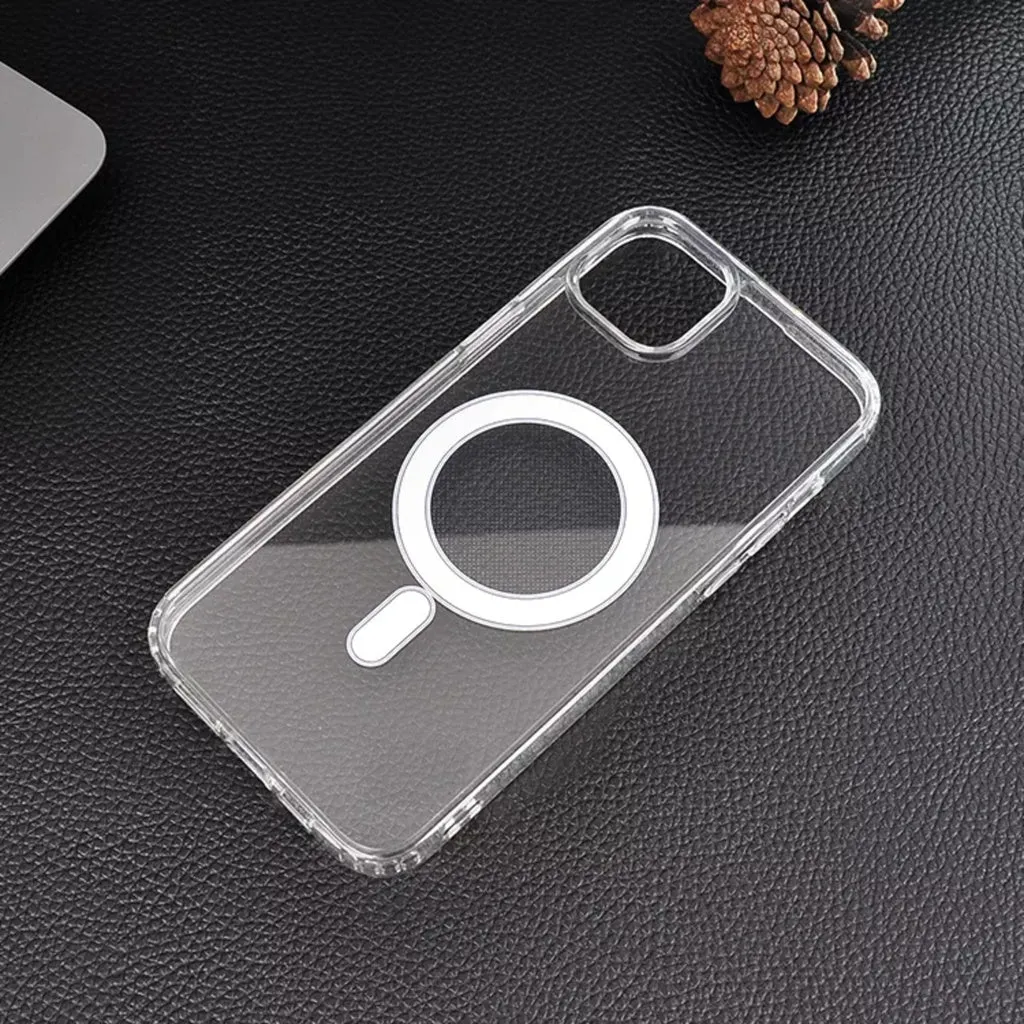 2X Strong Magnets Clear iPhone 14 Magsafe Case, Drop Protection