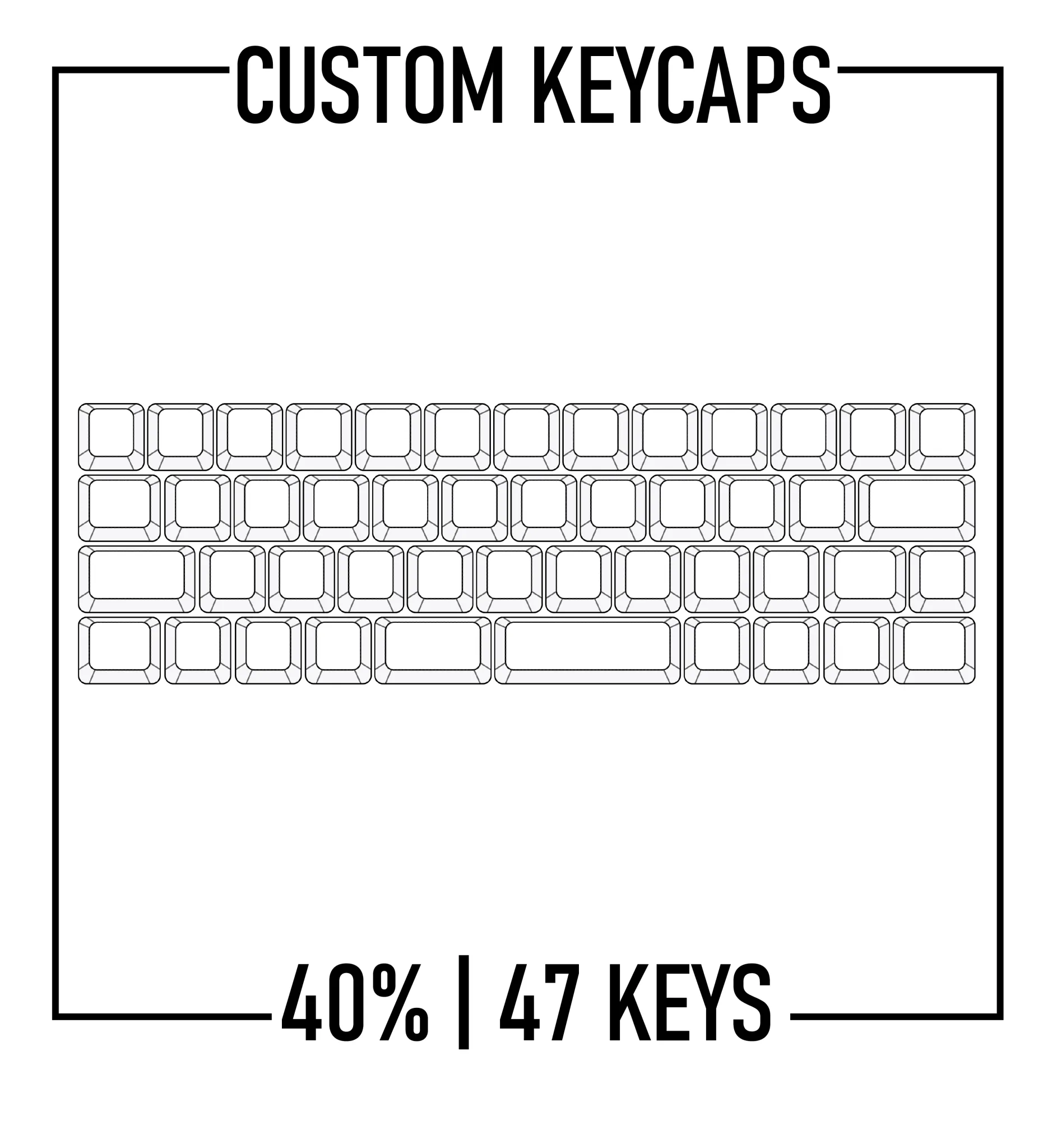 40% Keyboard Custom PBT Keycaps Set( ANSI | 47 Keys )