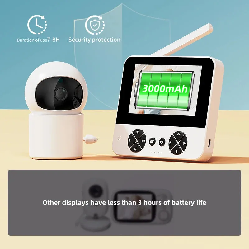 4.3 "video baby monitor with gimbal camera 2.4G wireless two-way audio night vision crying temperature detection security camera