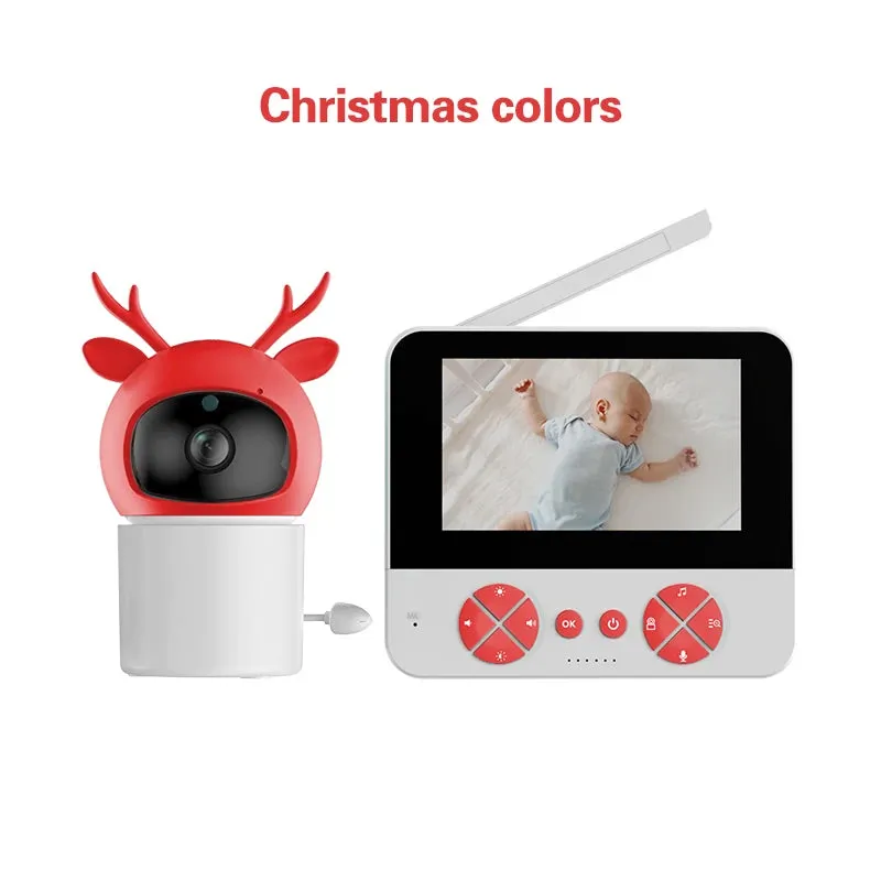 4.3 "video baby monitor with gimbal camera 2.4G wireless two-way audio night vision crying temperature detection security camera