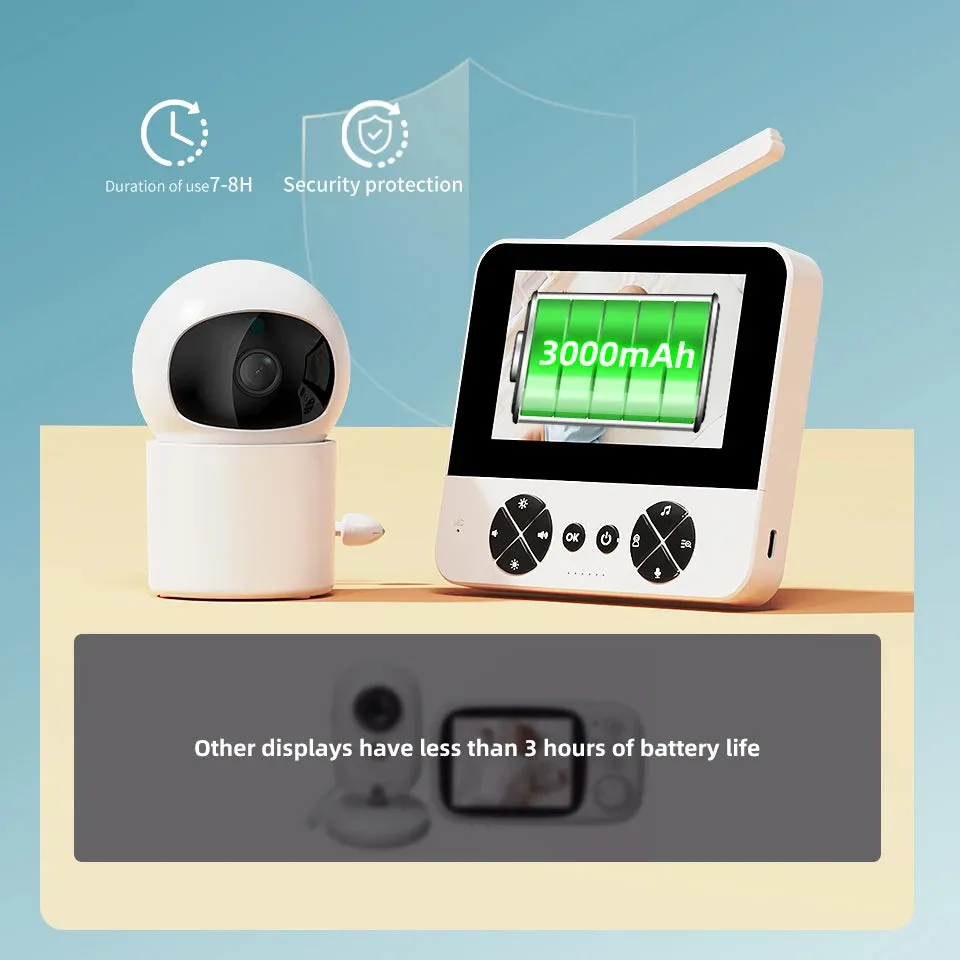 4.3 "video baby monitor with gimbal camera 2.4G wireless two-way audio night vision crying temperature detection security camera