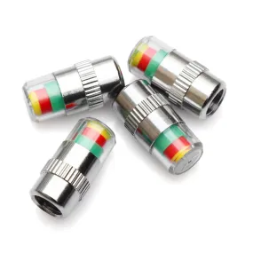 4PCS Car Tire Valve Caps Pressure Gauge Monitor Indicator Tpms Monitoring Cap Sensor 3 Color Alert Car tyre Meter Accessories