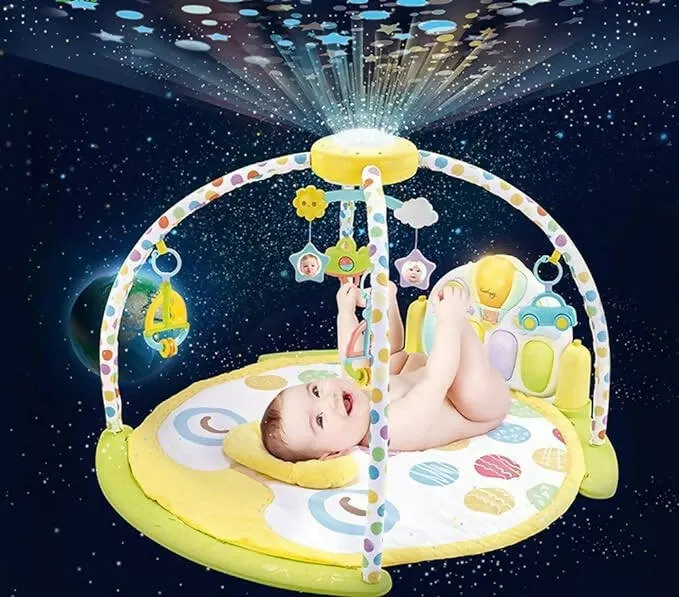 5 in 1 Baby Projector Gym Playmat,touchable Music Projector