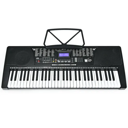 61-Key Electronic Keyboard Piano with Lighted Keys and Bench