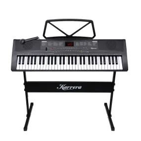 61-Key LED Electronic Piano Keyboard w/ Stand & Mic - Karrera