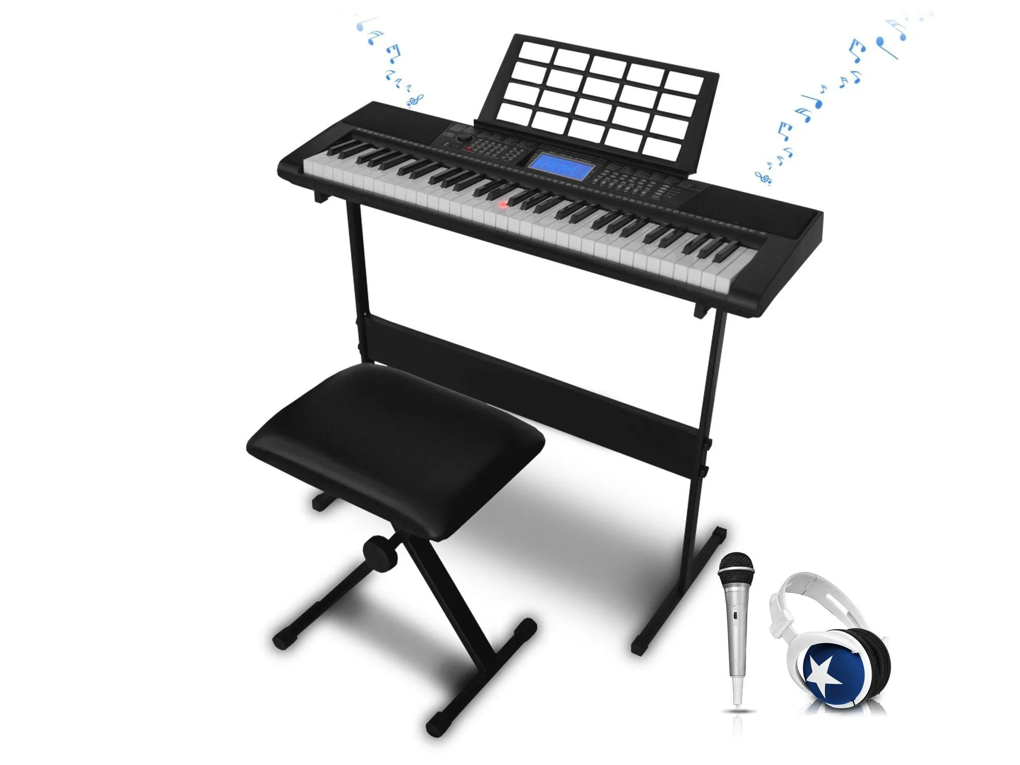 61 Keys Electric Piano Learning Keyboard Bundle