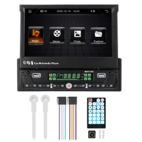 7 Inch Single Din Car Stereo with Telescopic Touchscreen FM Radio BT MP5 Player Support Carplay Android Auto Phone Link