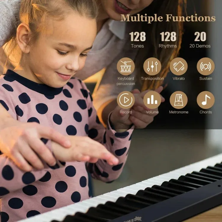 88-Key Foldable Digital Piano with MIDI and Wireless BT