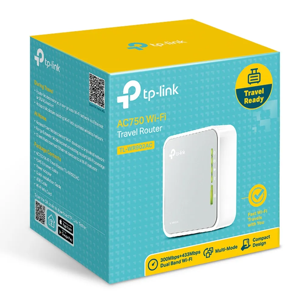 AC750 Wireless Travel Router TP-Link TL-WR902AC