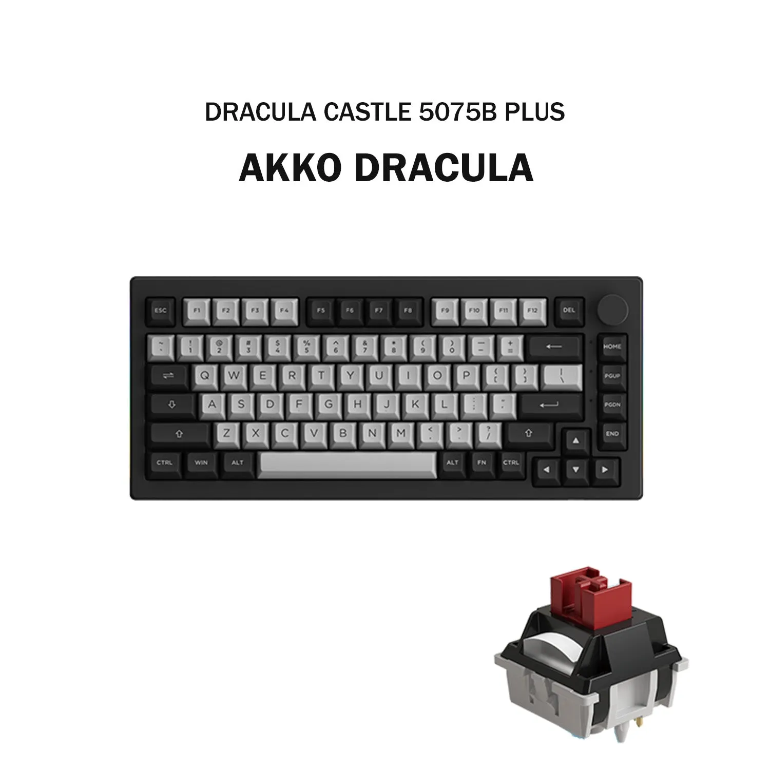 Akko Dracula Castle 5075B Plus Wireless Mechanical Gaming Keyboard with PBT Keycaps, RGB, 2.4GHz, Bluetooth, Compact