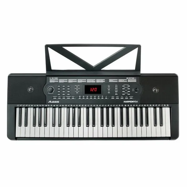 Alesis Harmony 54 Electronic Digital 54 Key Keyboard with Synth Action Built-In Speakers 3.5mm Audio Input / Output and 300 Sound Presets (Microphone Included)