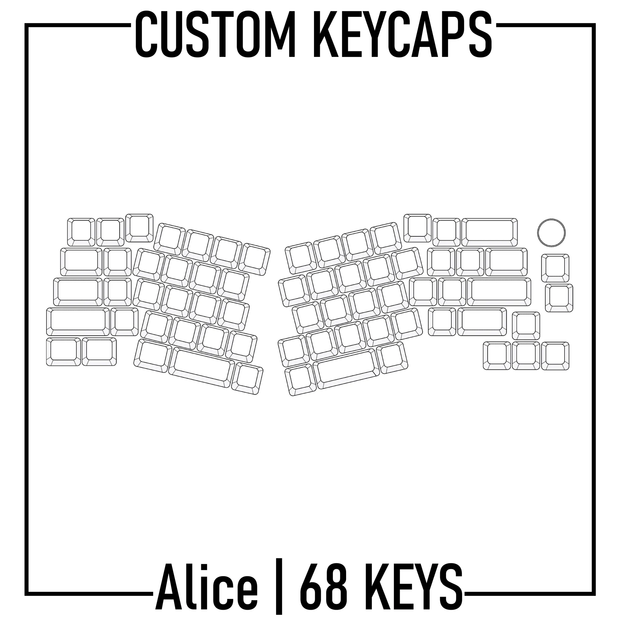 Alice Split Keyboard Custom Keycaps( ANSI | 69 Keys )