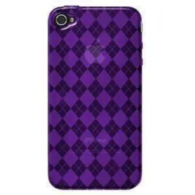 Amzer Luxe Argyle High Gloss TPU Soft Gel Skin iPhone Case - Purple