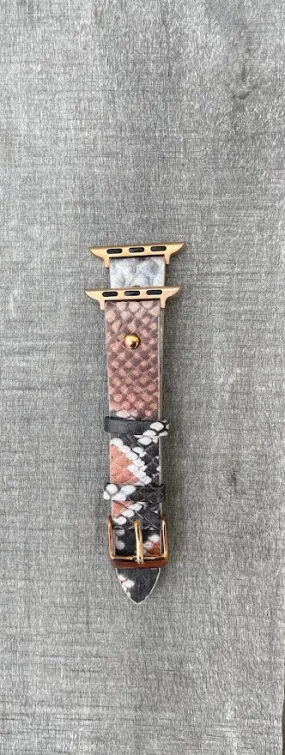 Apple Watch 15541 Snake Skin Multi Leather Band