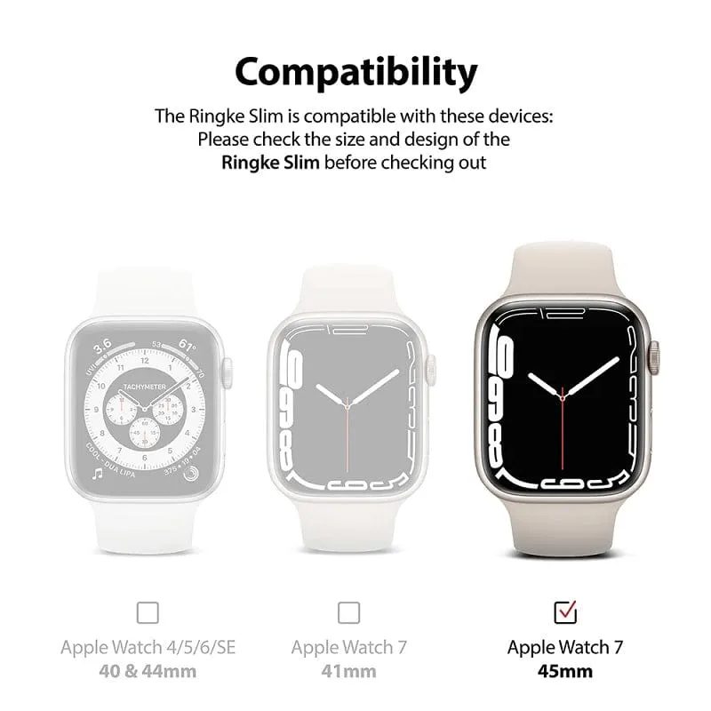 Apple Watch Series 9/8/7 (45mm) Slim Clear and White Case By Ringke