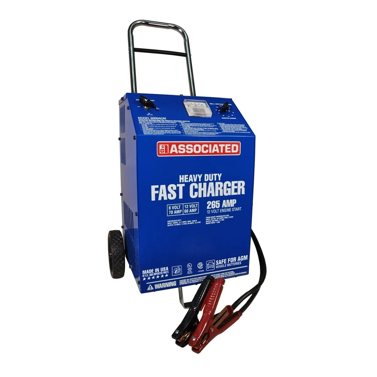 Associated 6009AGM Charger, 6/12V 70/62/2A, Agm, 265 Amp Cranking