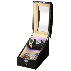 Avoca Watch Winder Box for 2   2 Watches in Mahogany