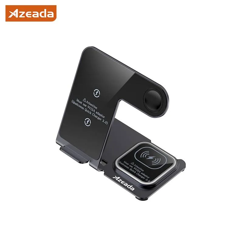 Azeada PD-W19 Metal 3 in 1 Wireless Charger Stand - Tarnish