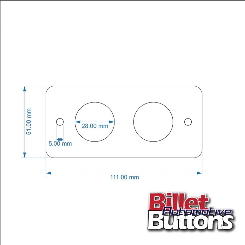 Billet Button 2 hole laser cut switch panel