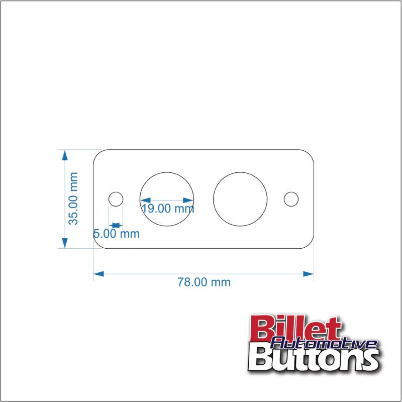 Billet Button 2 hole laser cut switch panel