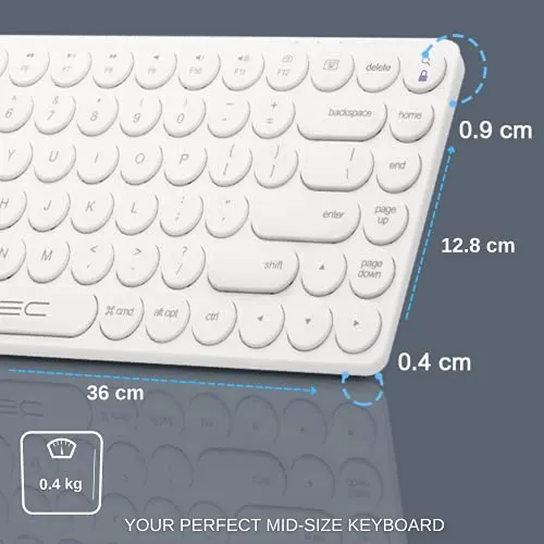 Bluetooth Keyboard Streamlined Compact Multi Device Keyboard by Vortec