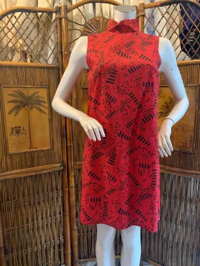 Bus Stop! 1960s Vintage Red Shift Dress Mod Summer Mini Dress sz L