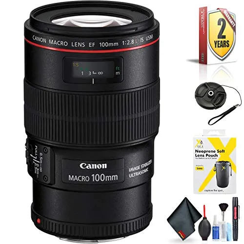 Canon EF 100mm f/2.8L Macro is USM Lens for Canon EF Mount   Accessories (International Model with 2 Year Warranty)