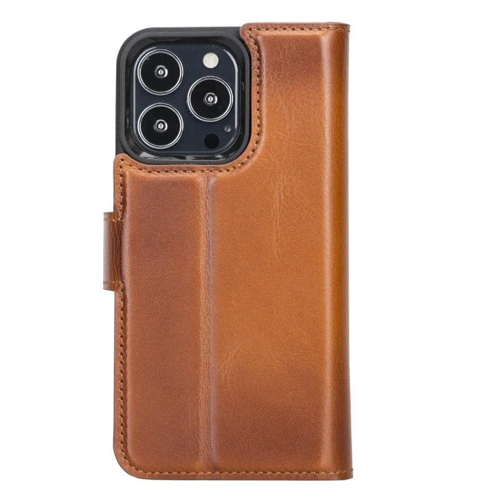 Carter iPhone 13 Mini Detachable Wallet Case, Rustic Tan