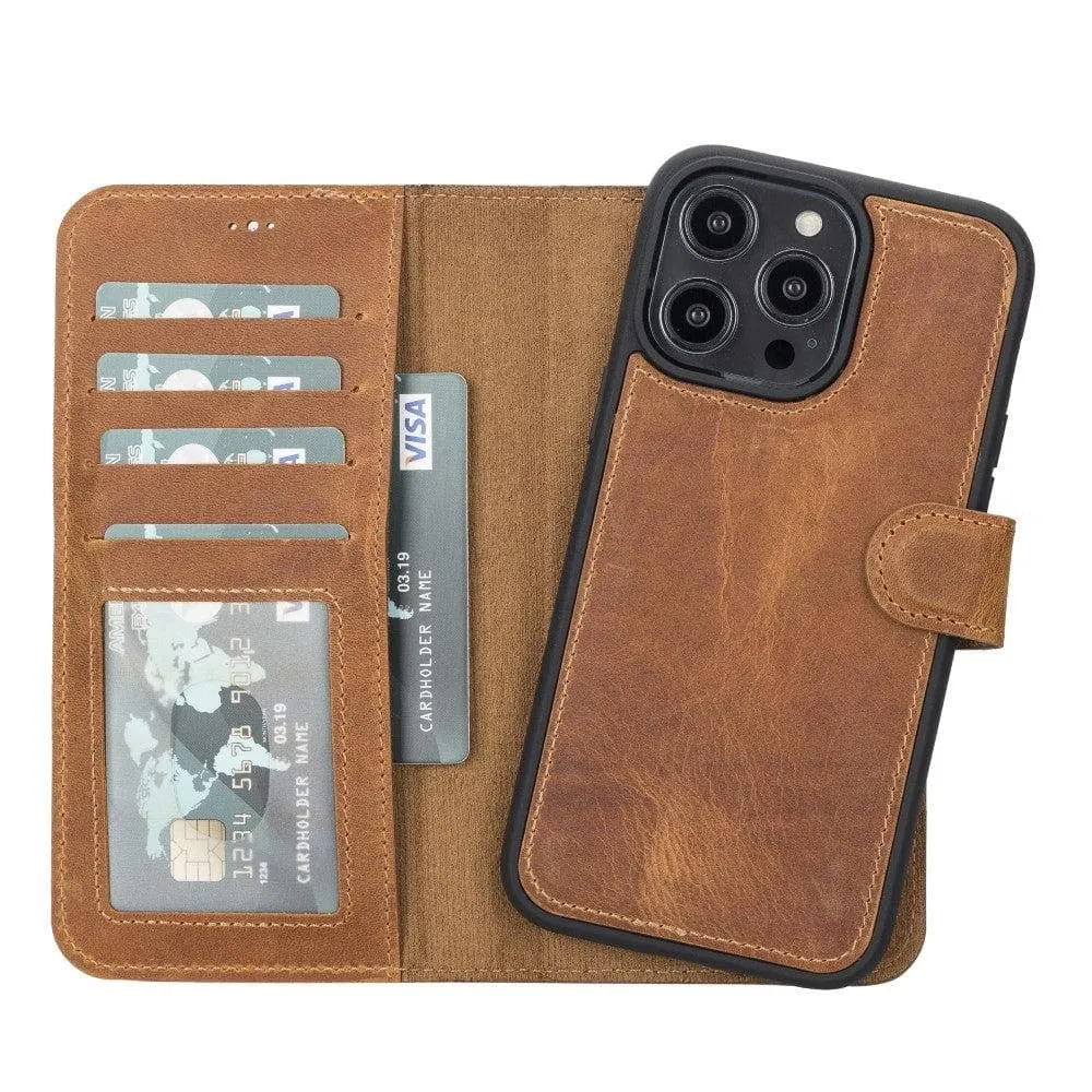 Carter iPhone 14 Plus Detachable Wallet Case, Antique Mocca