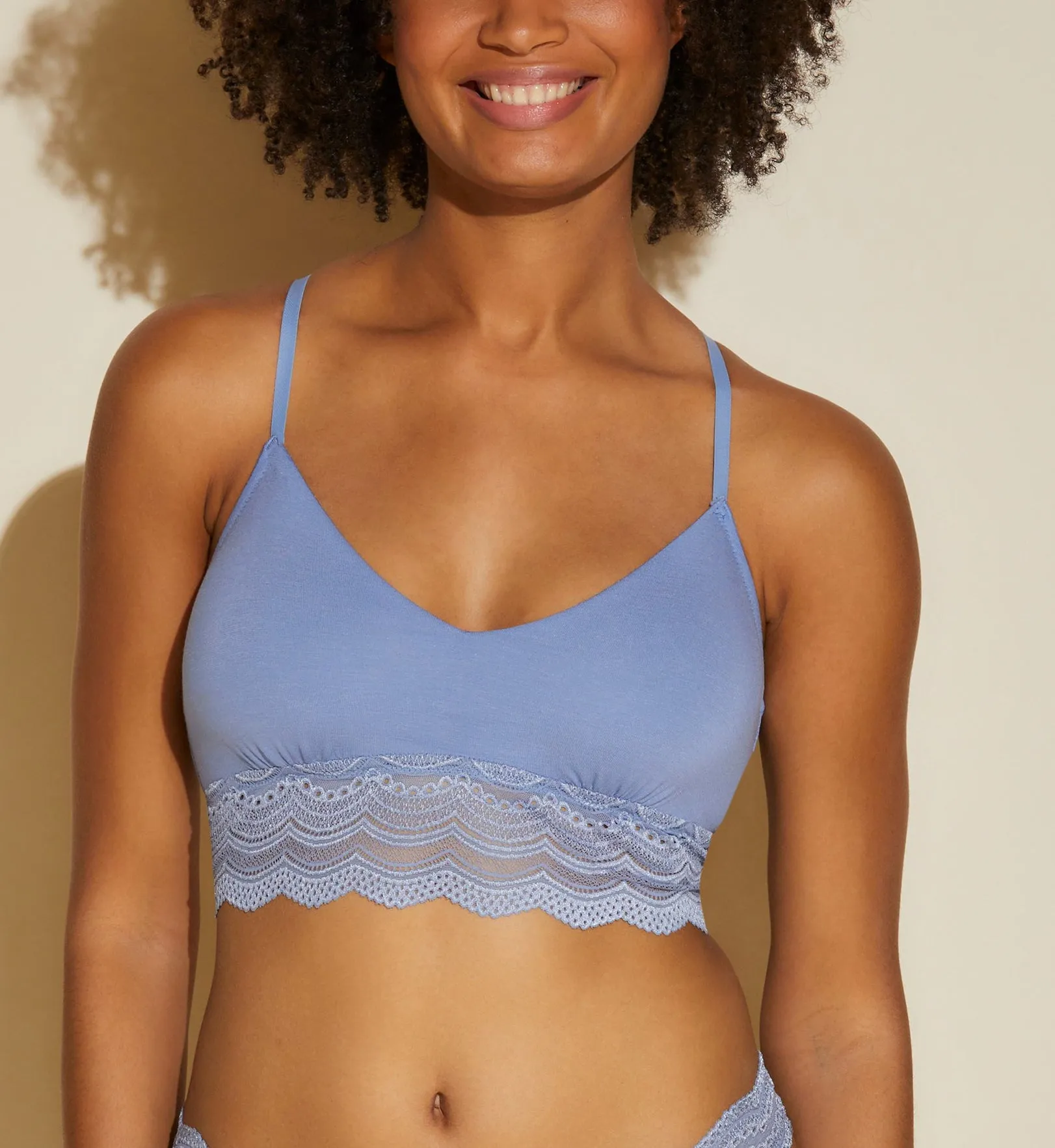 CEYLON Modal Bralette in Blue Diamond