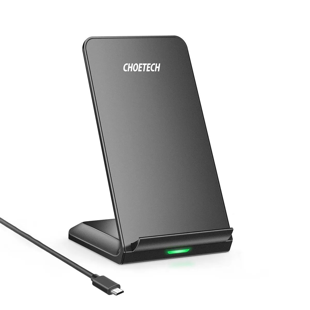 Choetech 2-pack 10W Qi wireless chargers - 1 stand and 1 flat - Black