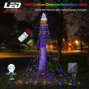 Christmas Tree Waterfall Lights Solar LED Strip #6953