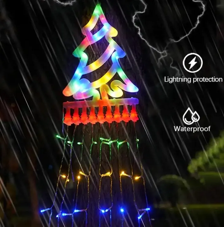 Christmas Tree Waterfall Lights Solar LED Strip #6953