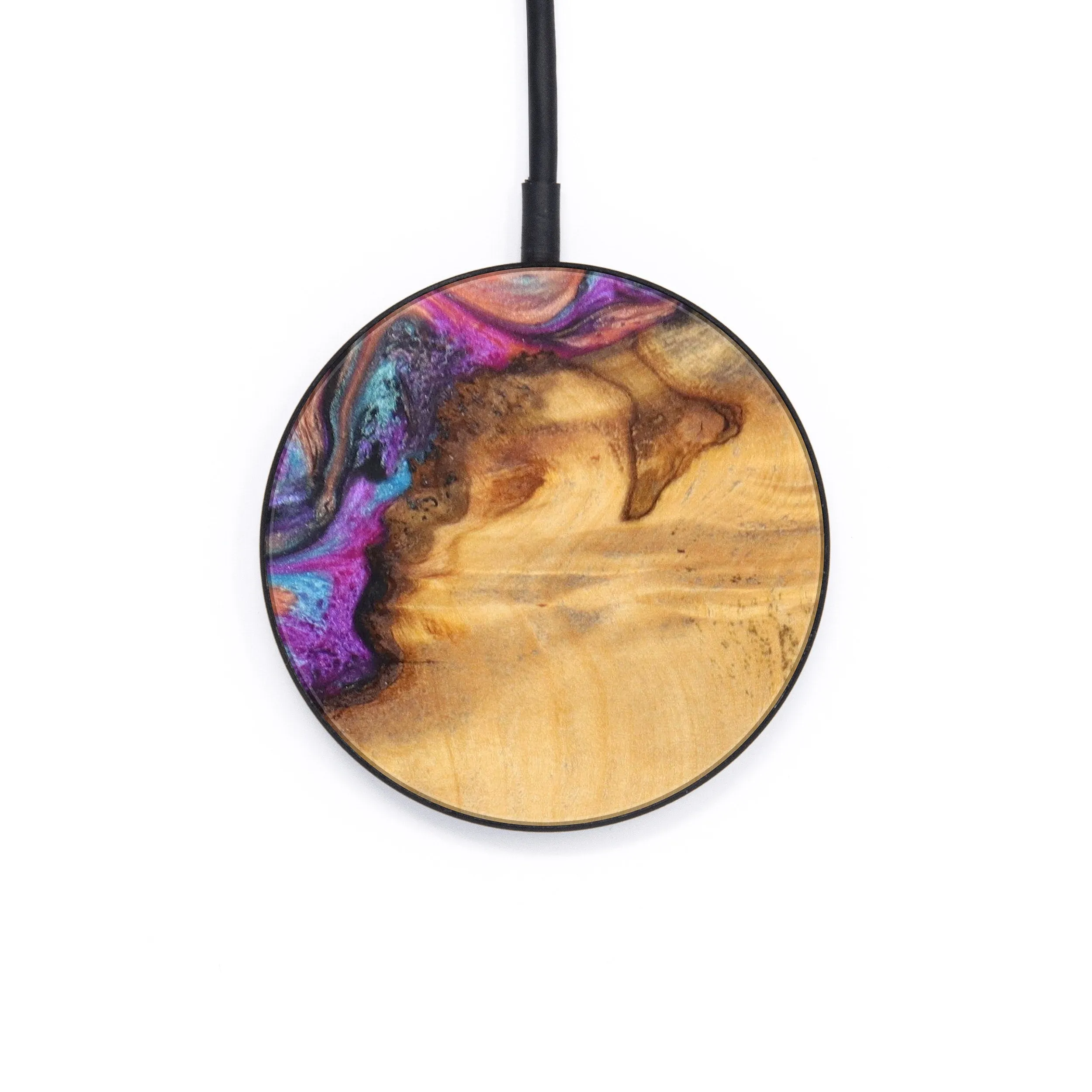 Circle Wood Resin Wireless Charger - Ailani (Purple, 624552)