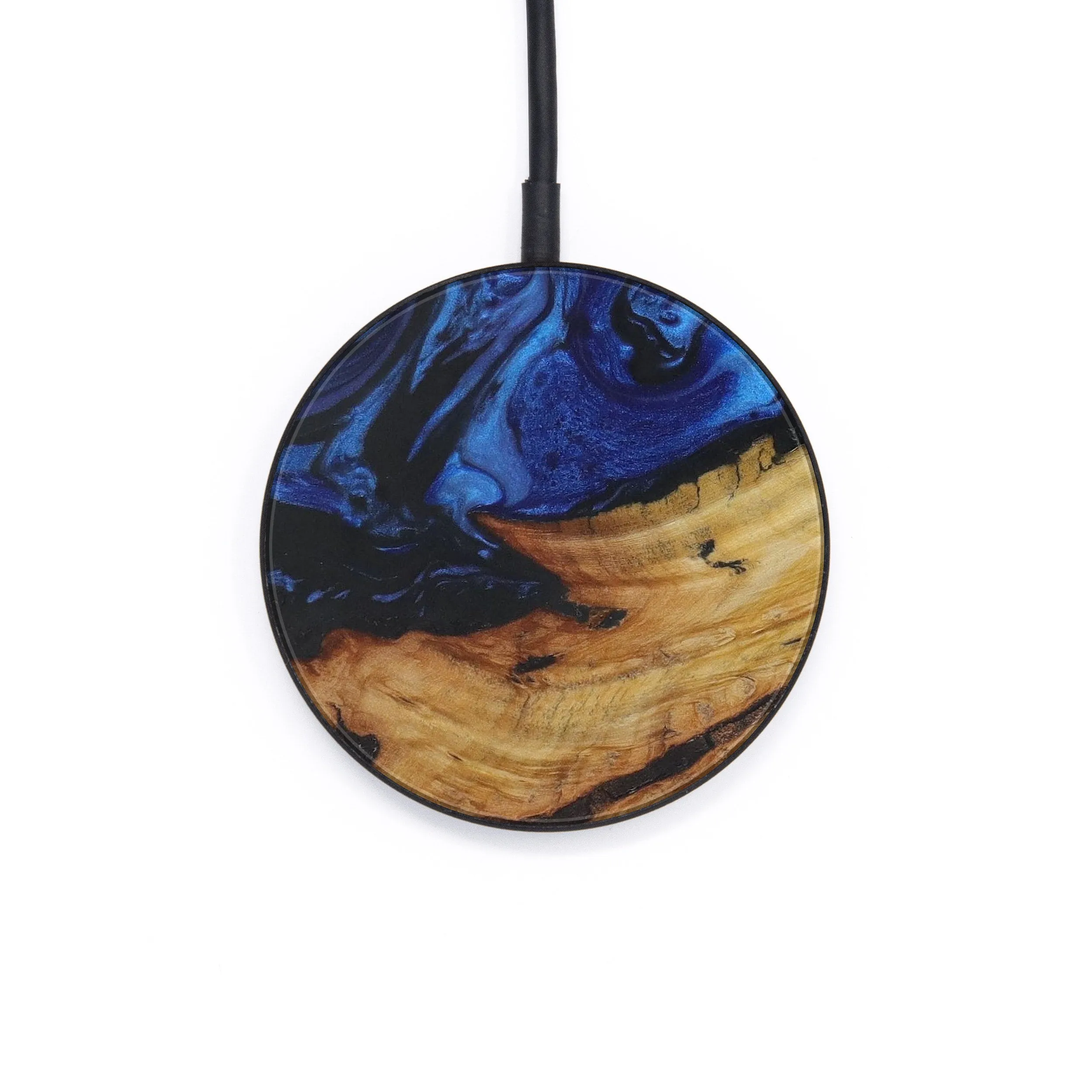 Circle Wood Resin Wireless Charger - Bettie (Dark Blue, 575834)