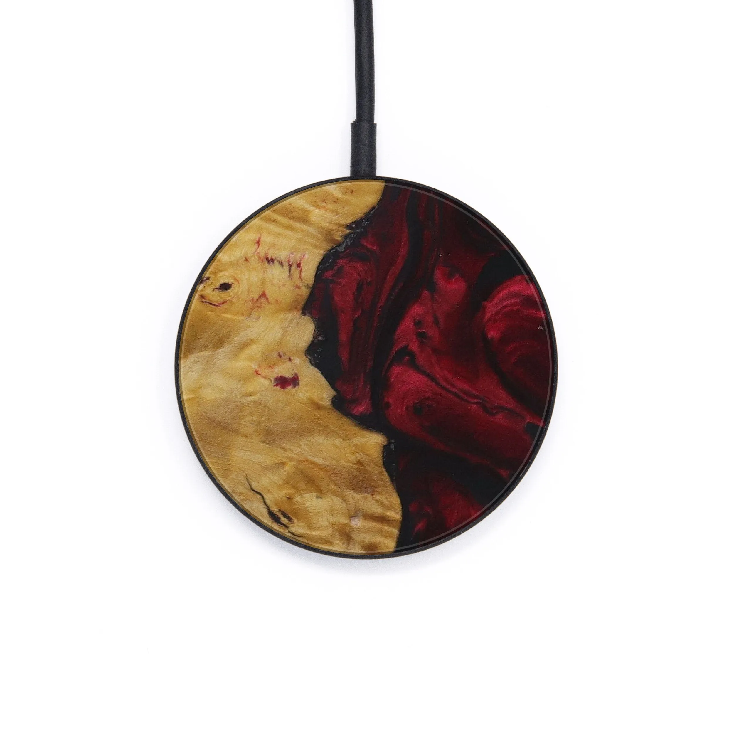 Circle Wood Resin Wireless Charger - Creola (Dark Red, 576594)