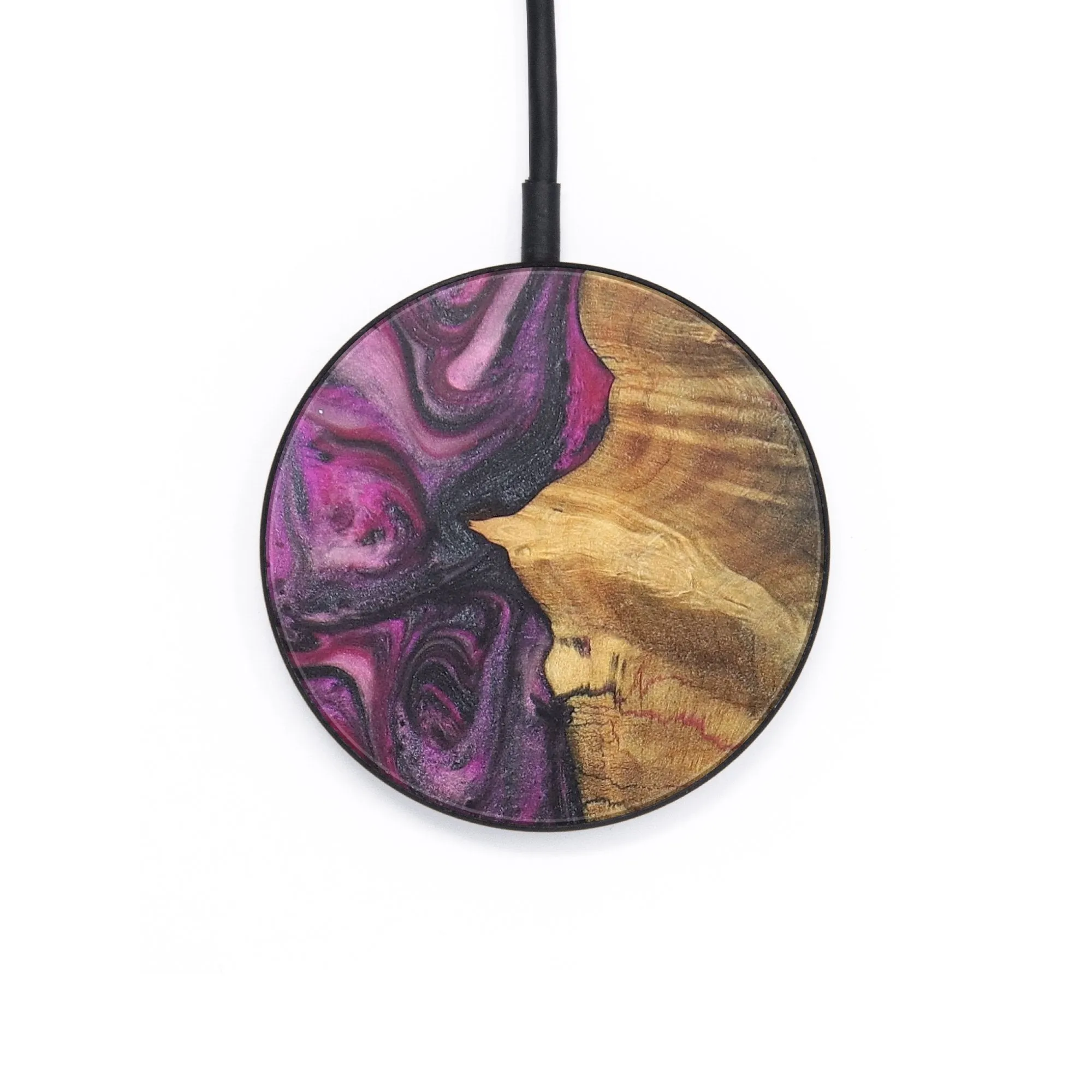 Circle Wood Wireless Charger - Deborah (Purple, 726556)