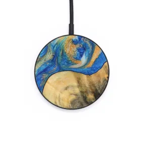 Circle Wood Wireless Charger - Nikkie (Teal & Gold, 733199)