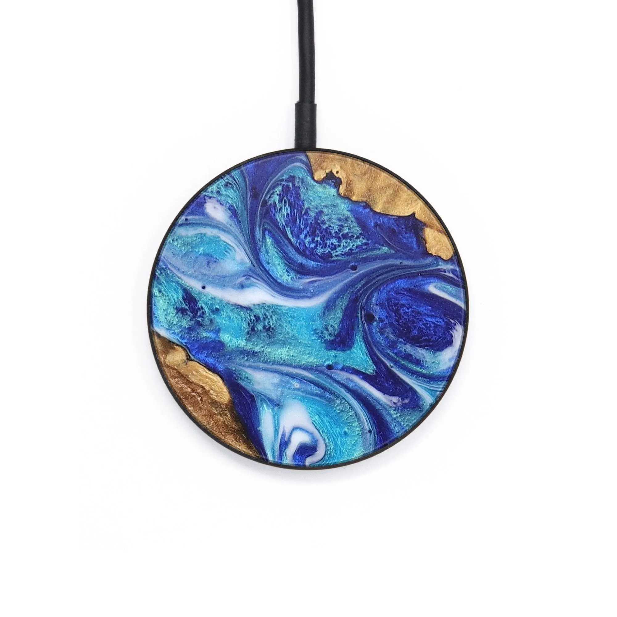 Circle Wood Wireless Charger - Sherri (Blue, 726608)