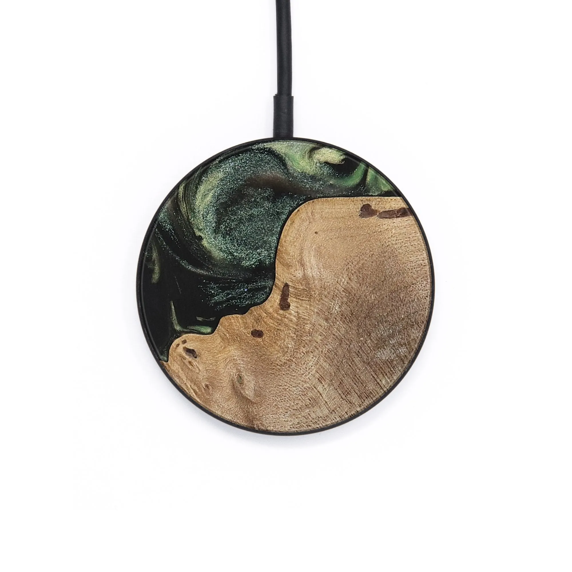 Circle Wood Wireless Charger - Sheyla (Green, 735668)