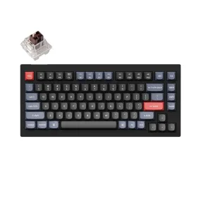 [CLEARANCE] Keychron V1 QMK 84 Keys  Compact Wired TKL Tenkeyless Mechanical Keyboard with RGB Backlight Fully Assembled and Hot Swappable K Pro Switches (Carbon Black) (Brown Tactile) V1B3