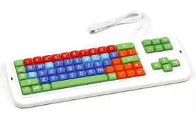 Clevy Color Coded Large Print solid Spill proof Mechanical UK Computer Keyboard with Lowercase White Lettering - 102691