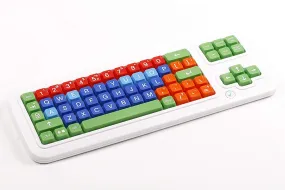 Clevy Large Print Mechanical and solid spill proof Color coded Keyboard - Uppercase and Colorful Large Keys -102565