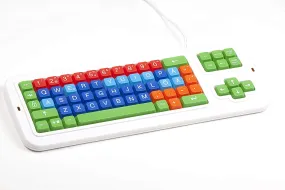 Clevy Swedish Color Coded Large Print solid Spill proof Mechanical Computer Keyboard with White Uppercase Lettering - 102690